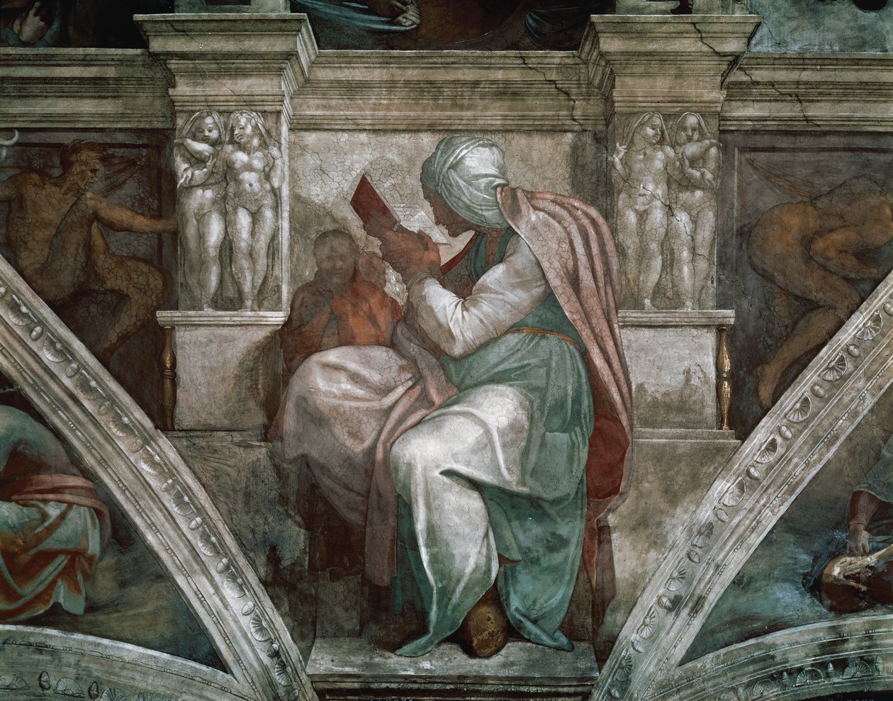 Pers Sibyl, Sistine Şapeli tavanından detay, 1508-12 by Michelangelo Buonarroti