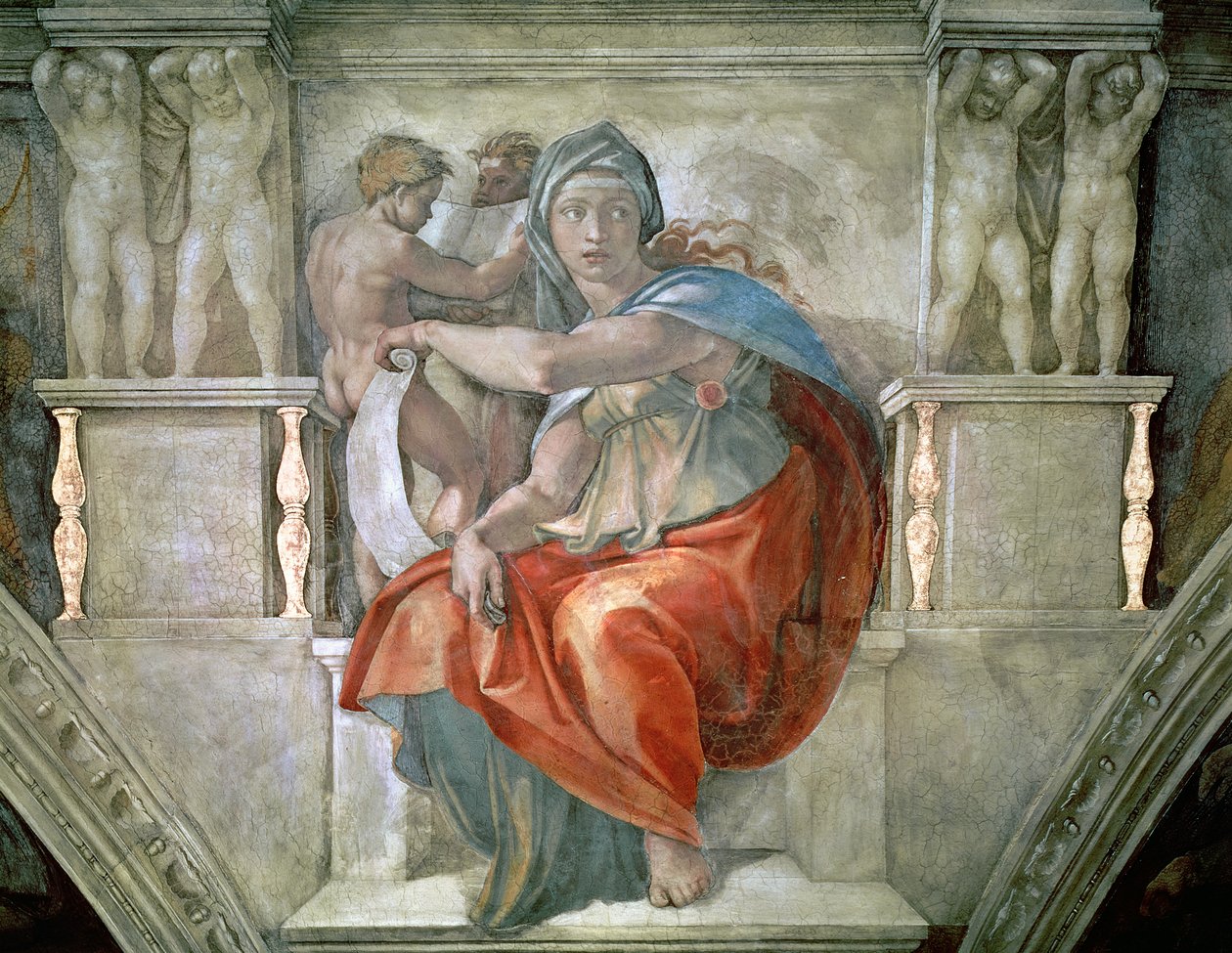 Sistine Chapel Ceiling: Delphic Sibyl  by Michelangelo Buonarroti