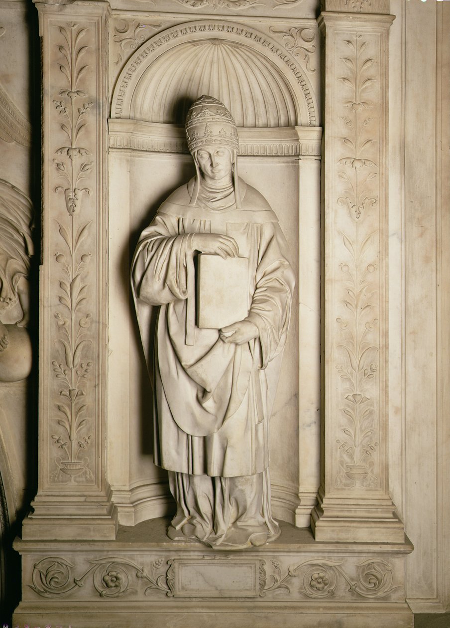 Piccolomini sunağından Aziz Gregory (c.540-604), 1501-4 (mermer) by Michelangelo Buonarroti