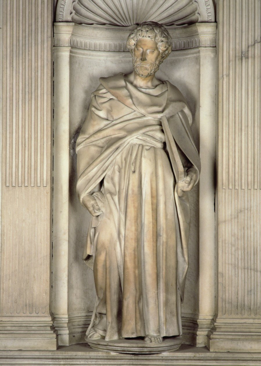 Aziz Peter, Piccolomini sunağından, 1501-4 (mermer) by Michelangelo Buonarroti
