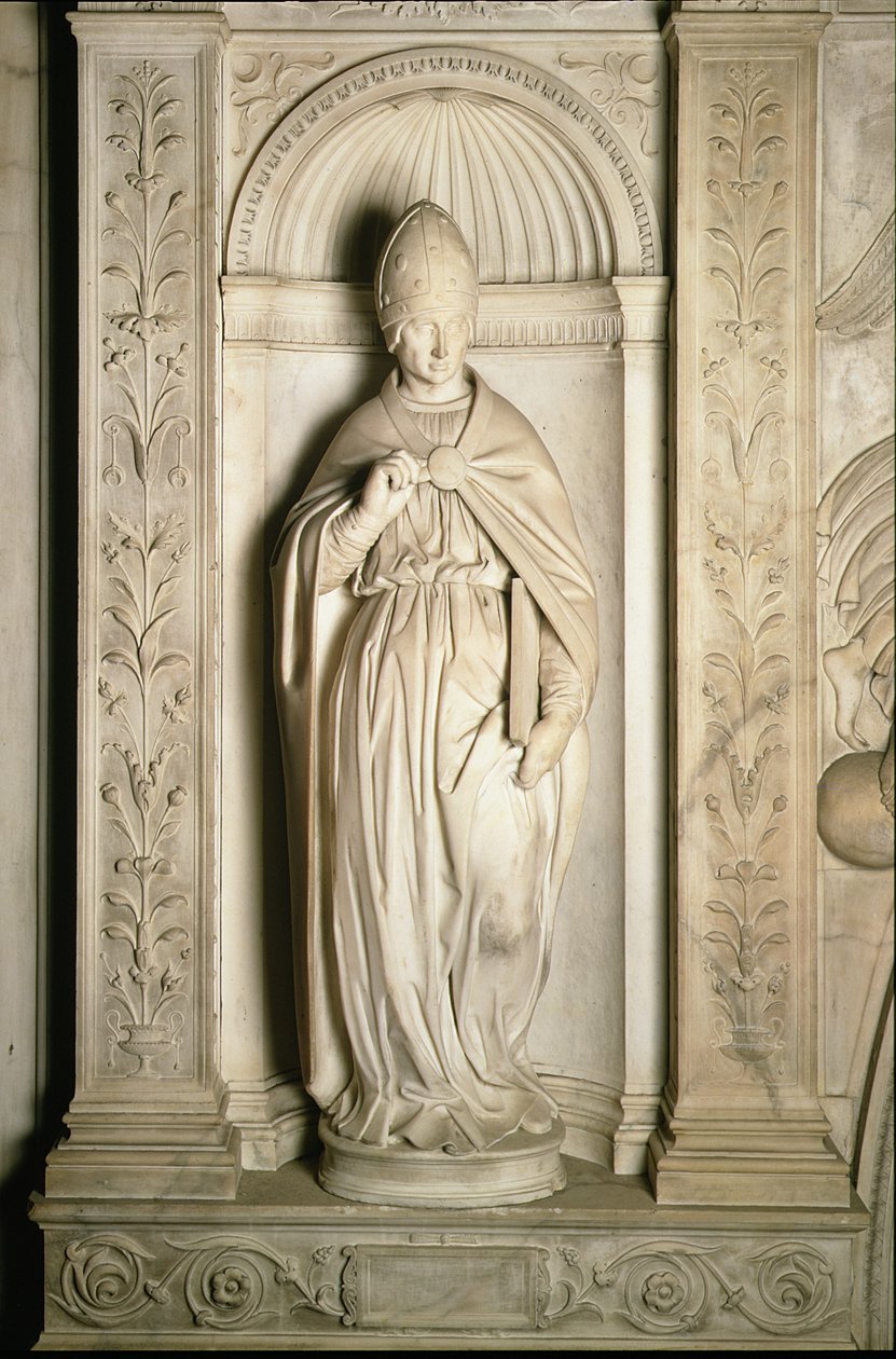 Aziz Pius, Piccolomini sunağından, 1501-4 (mermer) by Michelangelo Buonarroti