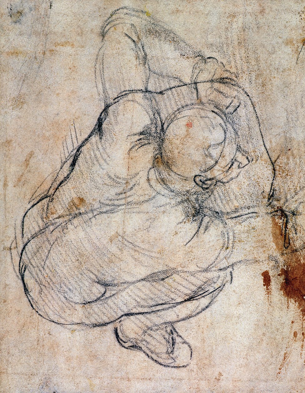 Son Yargı Çalışması (kağıt üzerinde siyah tebeşir) (rekto) (ayrıca bkz. 191772) by Michelangelo Buonarroti