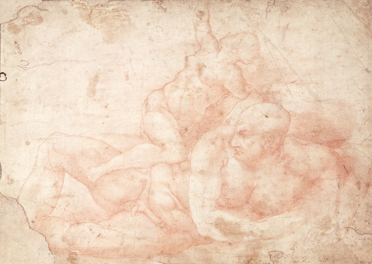 Bir Erkek ve Kadın Çıplak Çalışması by Michelangelo Buonarroti