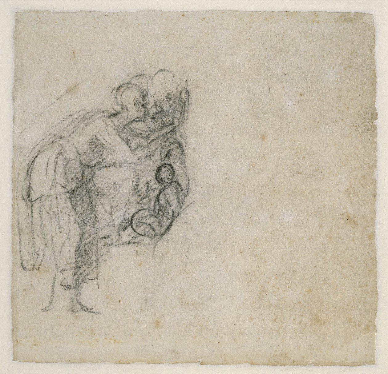 Myndrannsókn, c.1511 (svartur krít, penni og blek á pappír) by Michelangelo Buonarroti