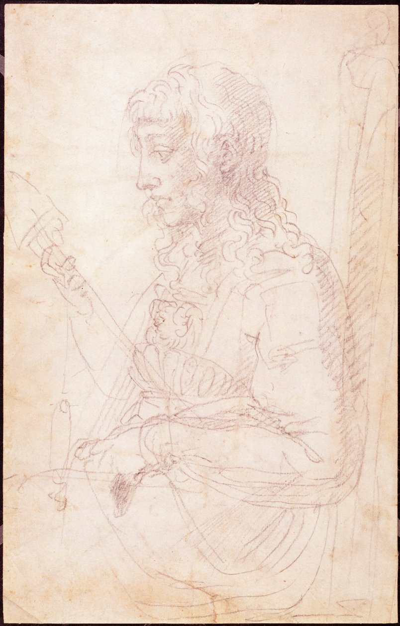W.40 Sketch of a female figure by Michelangelo Buonarroti