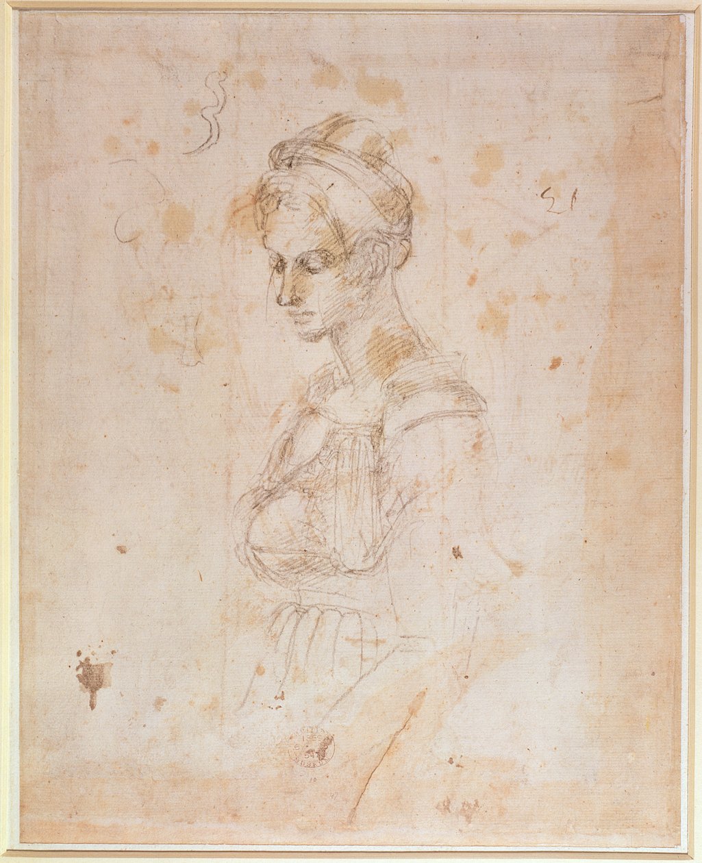 W.41 Bir kadının çizimi by Michelangelo Buonarroti