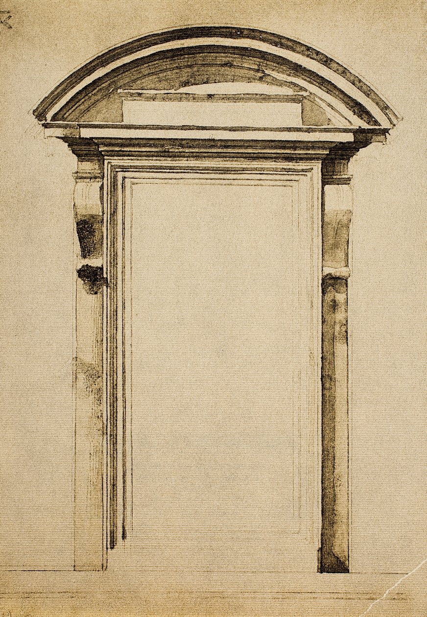Window; drawing by Michelangelo. Casa Buonarroti, Florence by Michelangelo Buonarroti