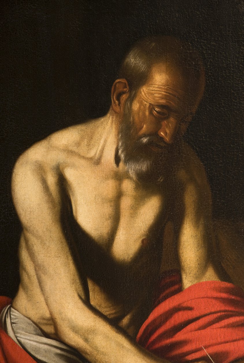 Aziz Jerome, detay 3496231, 1607 by Michelangelo Merisi Caravaggio