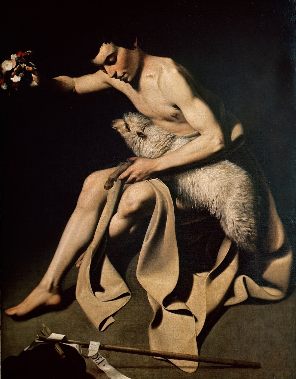Vaftizci Yahya kuzuyla oynuyor by Michelangelo Merisi Caravaggio