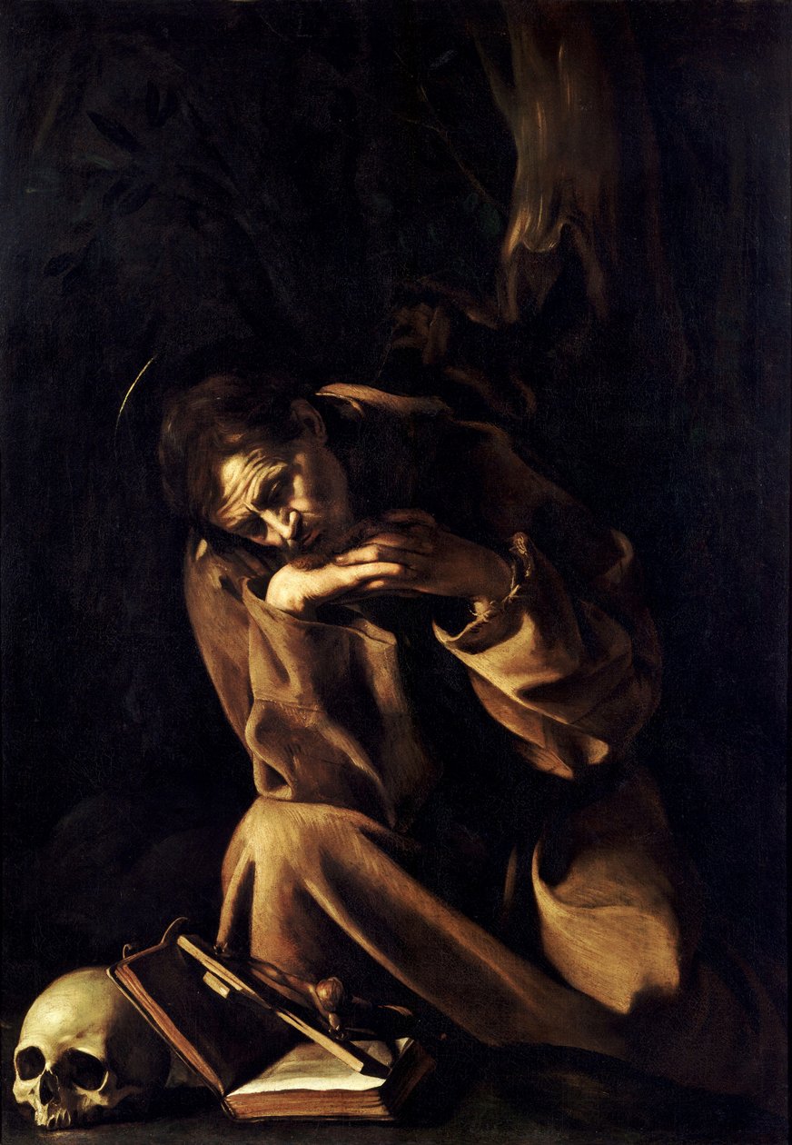 Meditasyonda Aziz Francis by Michelangelo Merisi Caravaggio