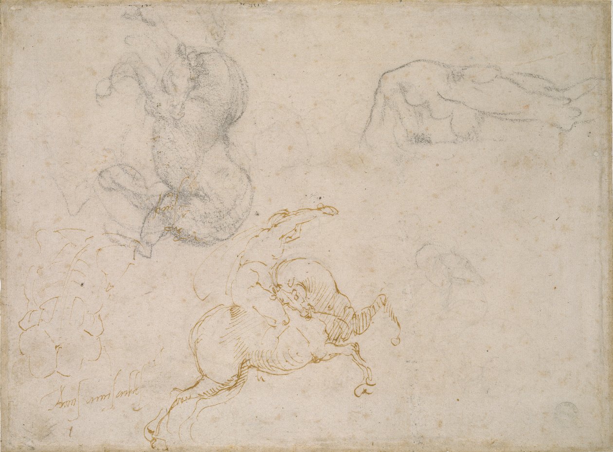 Bir Süvari şarjı ve diğer Çalışmalar, 16. yüzyıl by Michelangelo Buonarroti