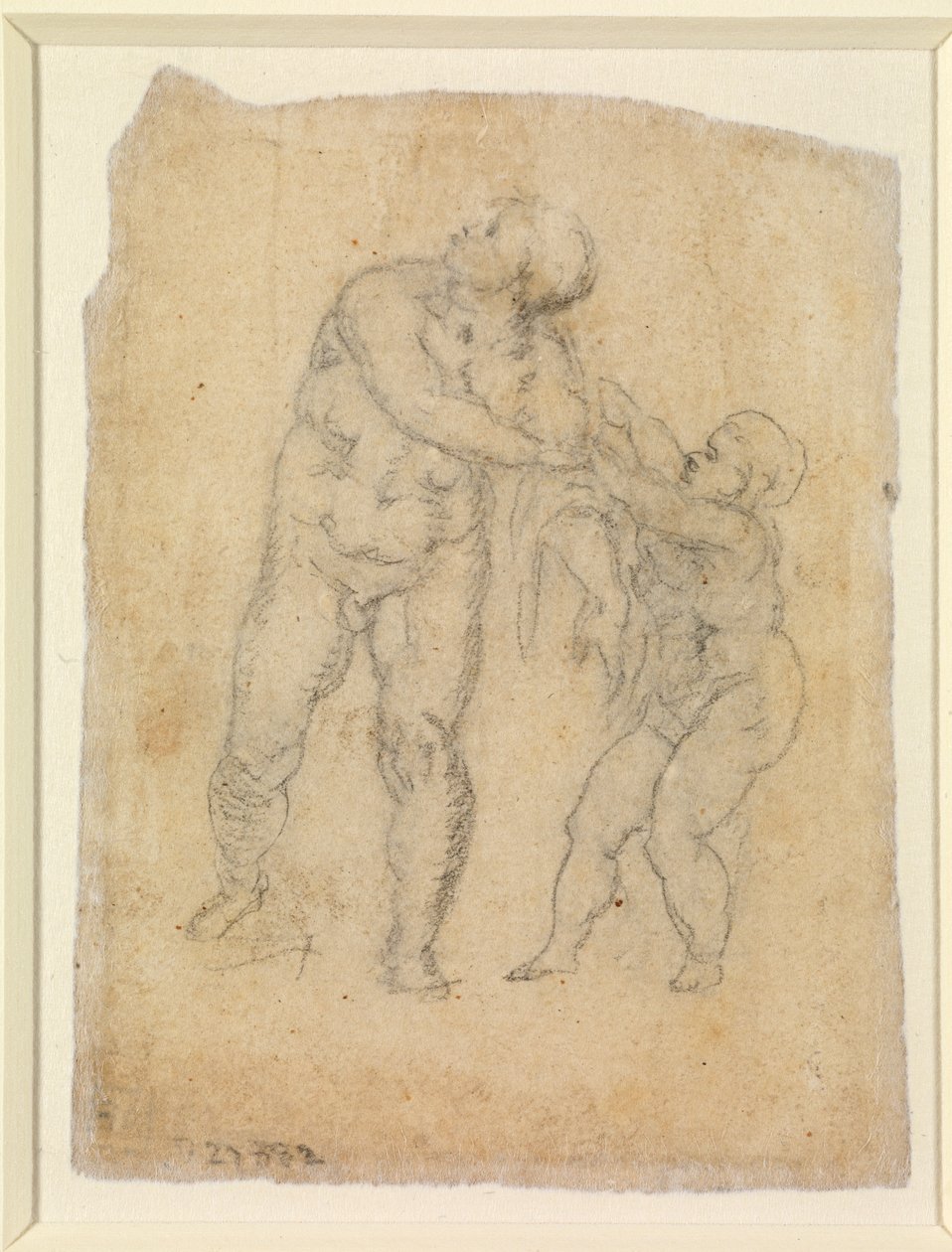 Aeneas ve Bir Çocuk (verso), n.d. (kağıt üzerine kurşun kalem) [bkz. 5934522] by Michelangelo Buonarroti