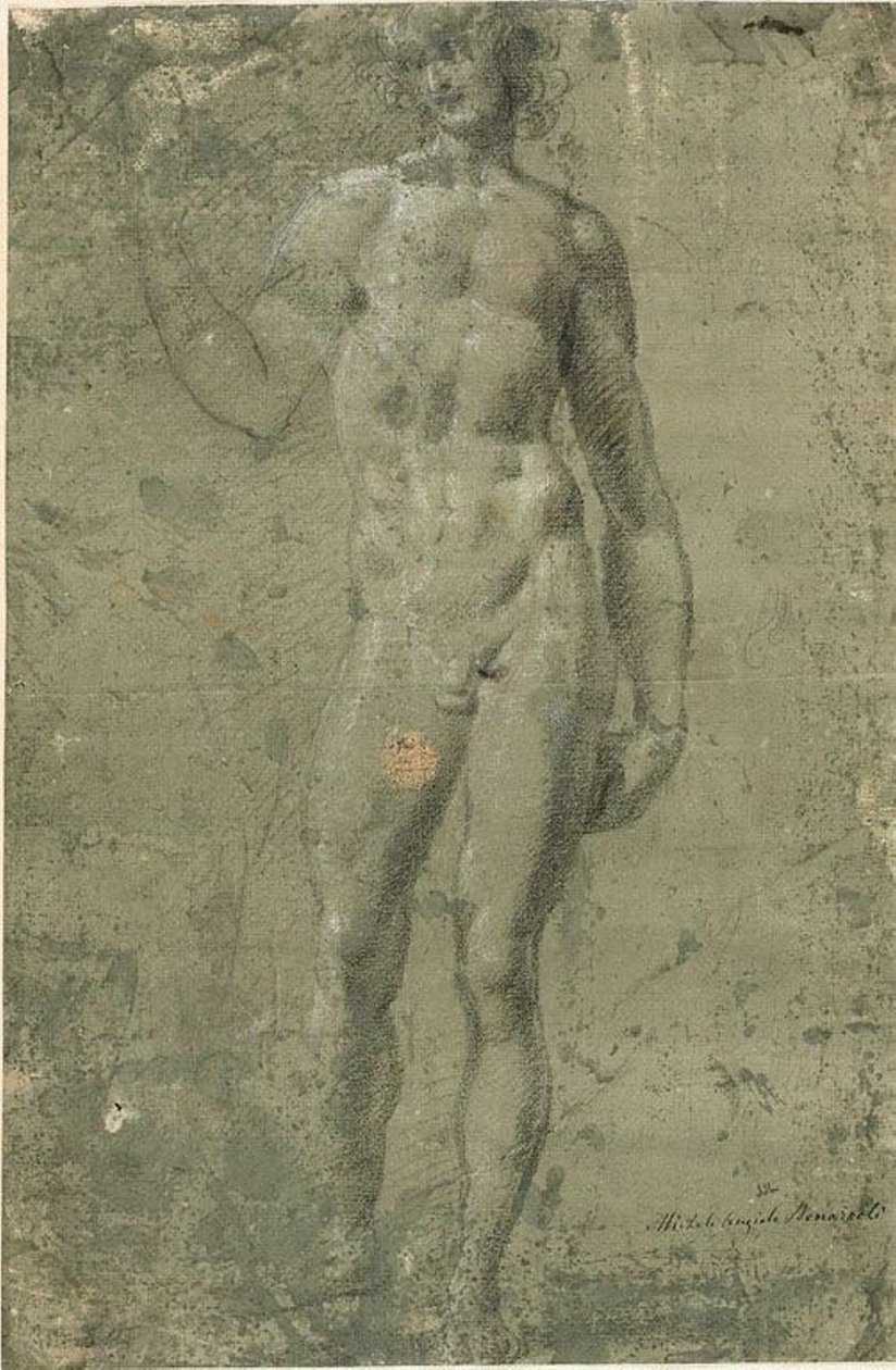 Bacchus (rekto); Mimari Eskizler (versi) by Michelangelo Buonarroti