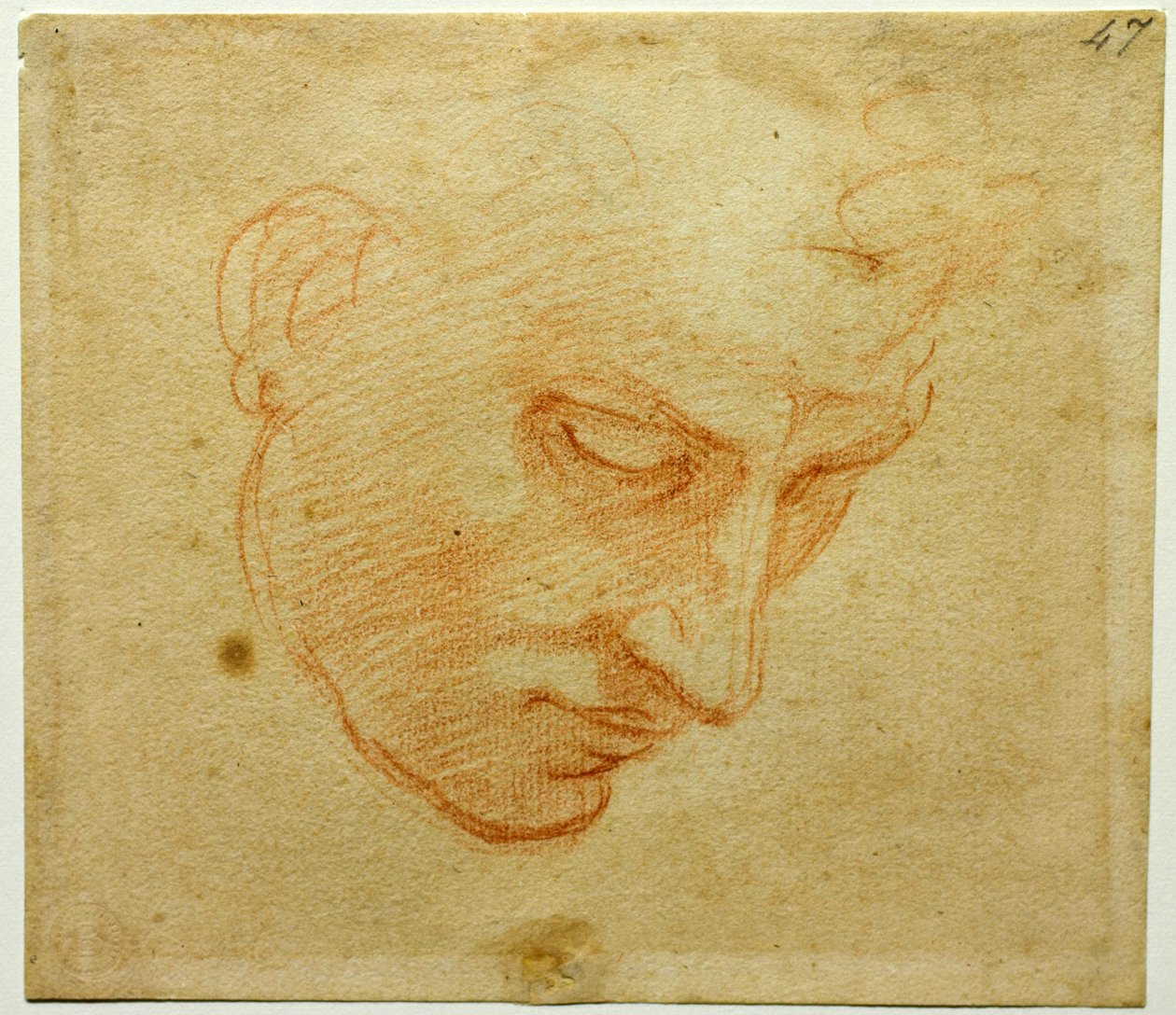 Sistine Şapeli tavanının baş etüdü, yaklaşık 1509-1510 by Michelangelo Buonarroti
