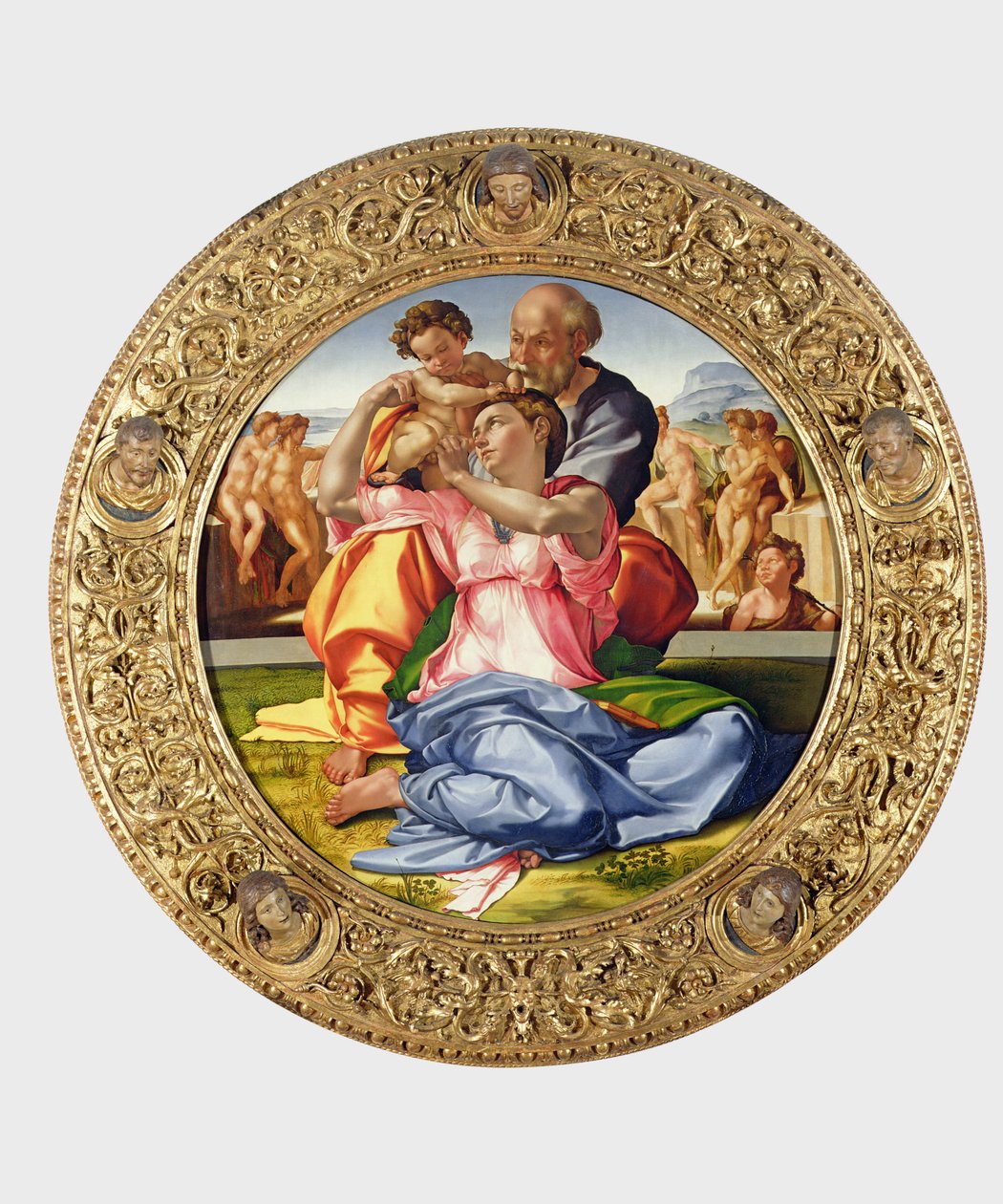 Aziz John ile Kutsal Aile (Doni Tondo), 1504-05 (ayrıca bkz. 156576) by Michelangelo Buonarroti