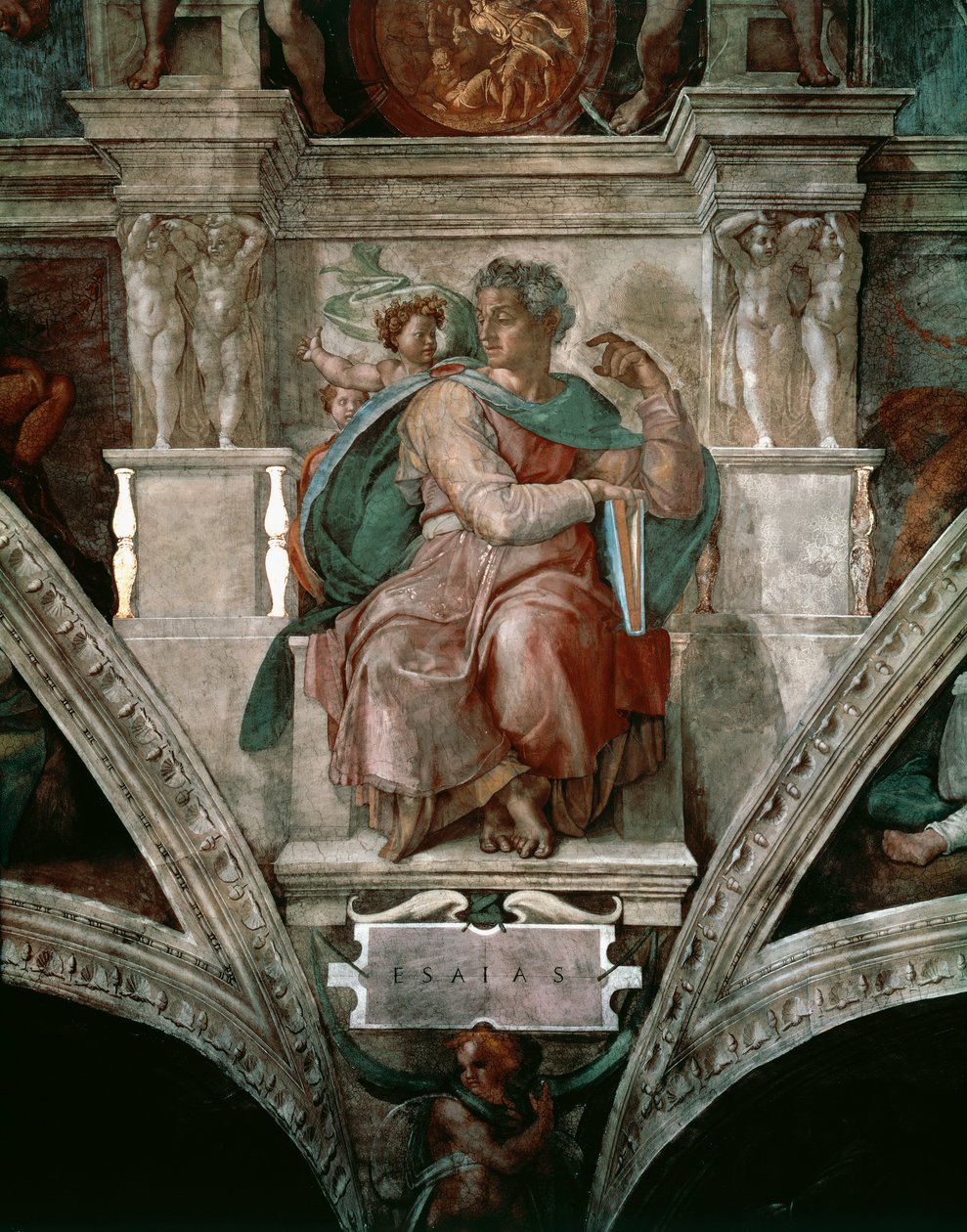 Isaiah, Sistine Şapeli tavanından detay by Michelangelo Buonarroti