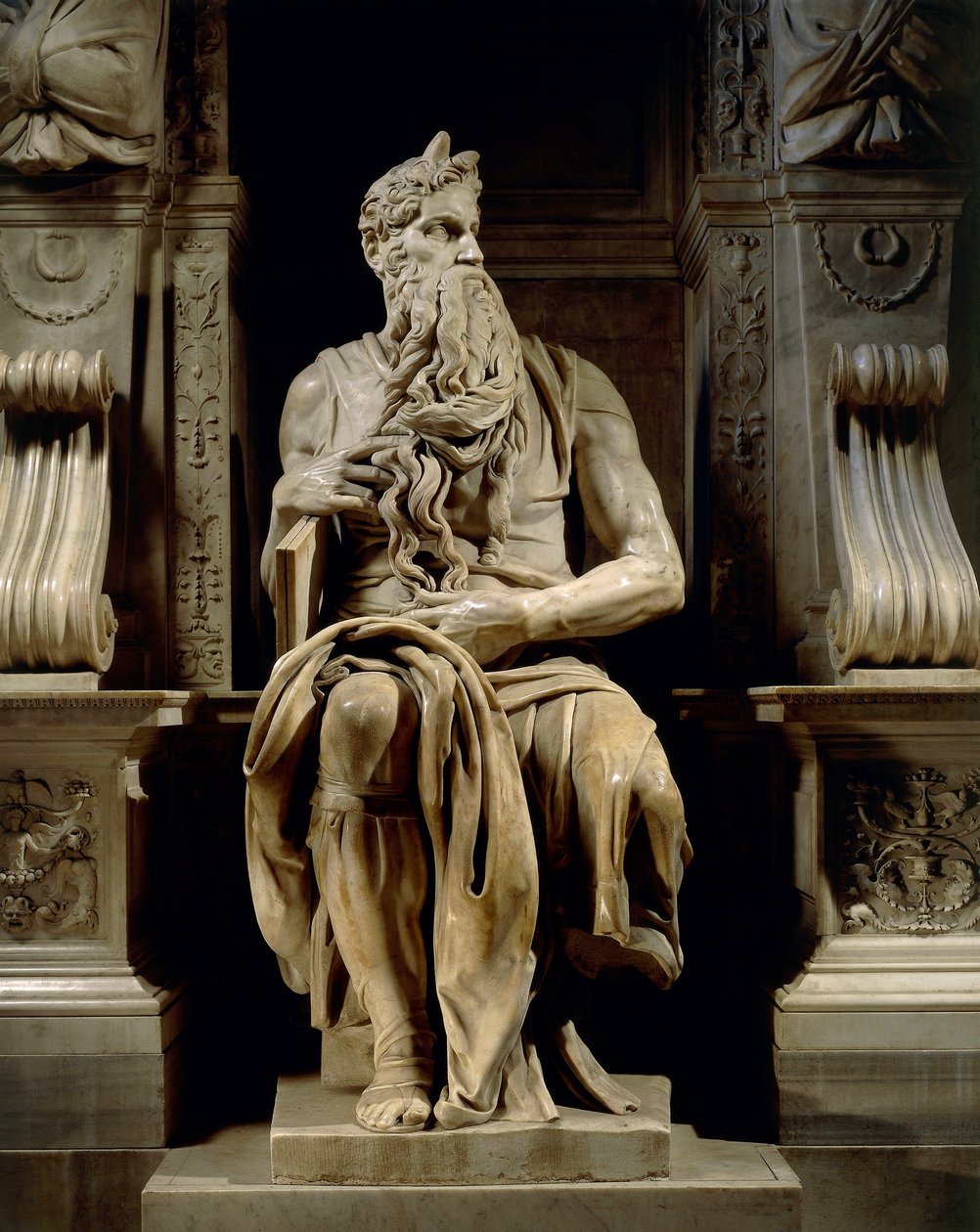 İtalya, Roma, Aziz Petrus Bazilikası, Musa, Michelangelo (1475-1564) tarafından 1515 dolaylarında Julius II Mezarı