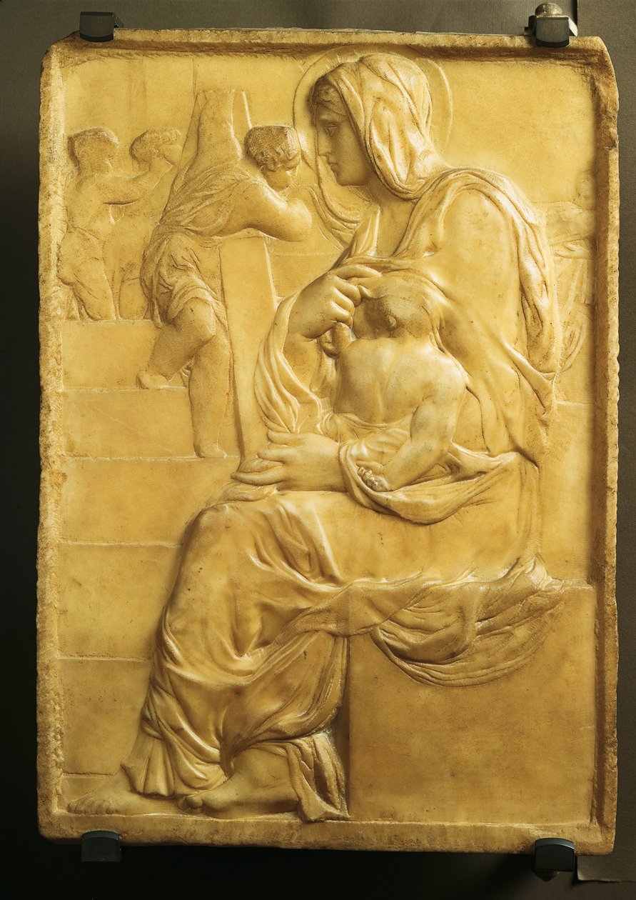 Merdivenli Madonna, Michelangelo (1475-1564) by Michelangelo Buonarroti