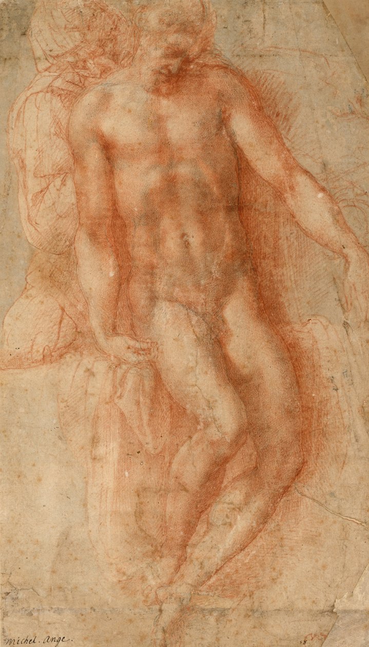 Pieta, c.1530-36 (kırmızı tebeşir) by Michelangelo Buonarroti
