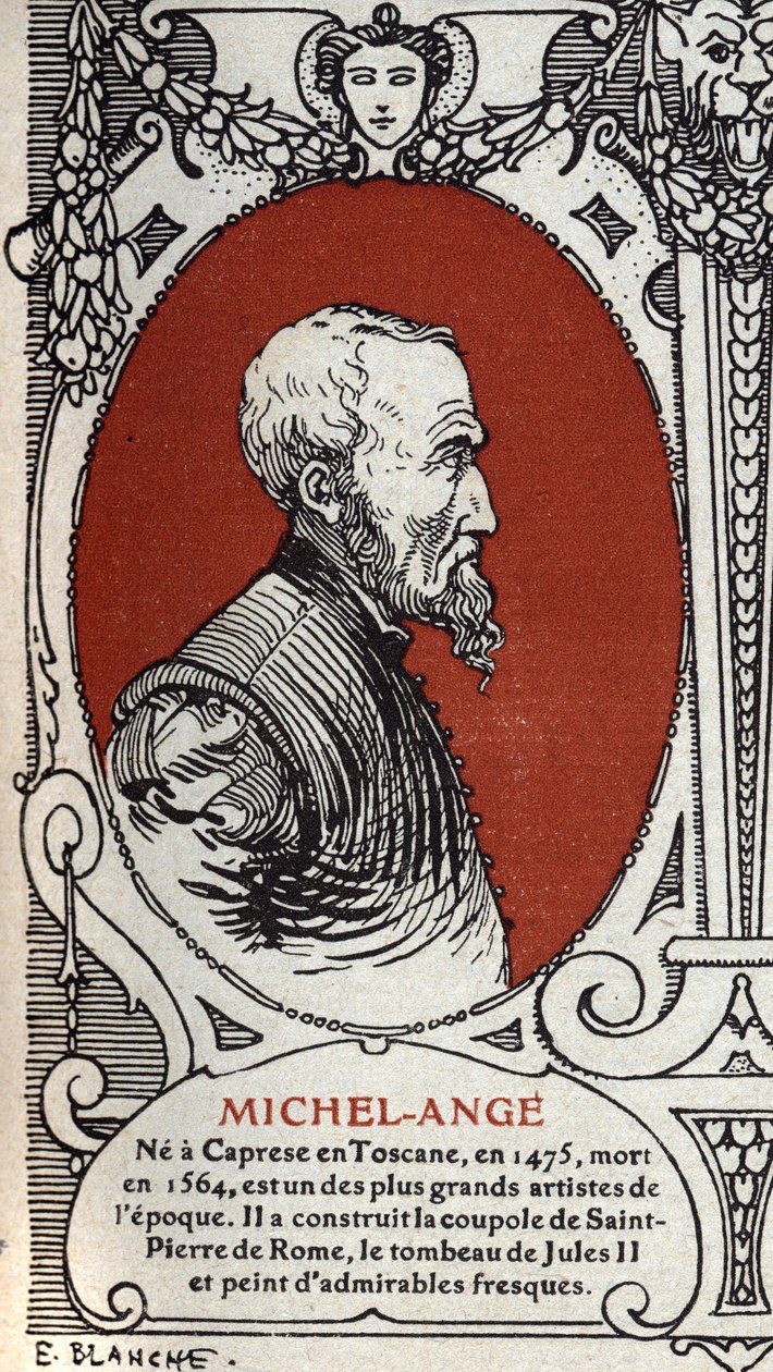 İtalyan Rönesans ressamı Michelangelo Buonarroti dit Michel Ange