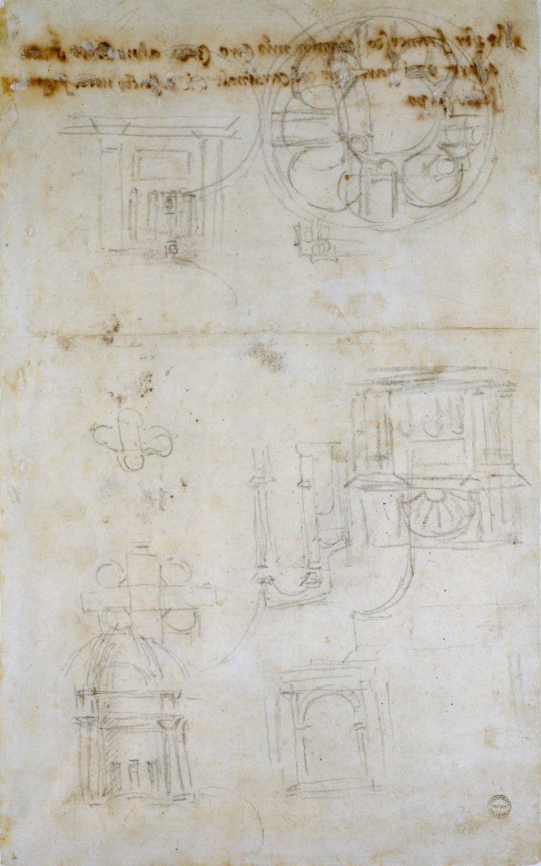 Aziz Petrus için Çalışmaları gösteren kroki, c1490-1560 by Michelangelo Buonarroti
