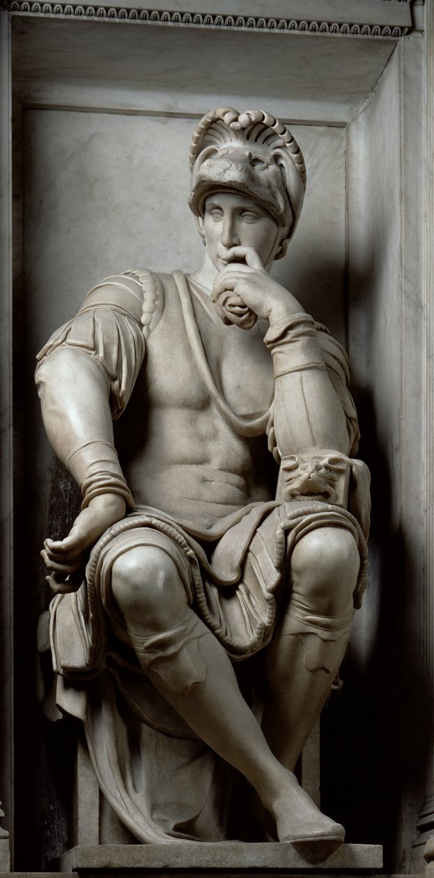 Lorenzo de' Medici'nin Mezarından Lorenzo de 'Medici Heykeli (1449-92), 1520-24 (mermer) by Michelangelo Buonarroti