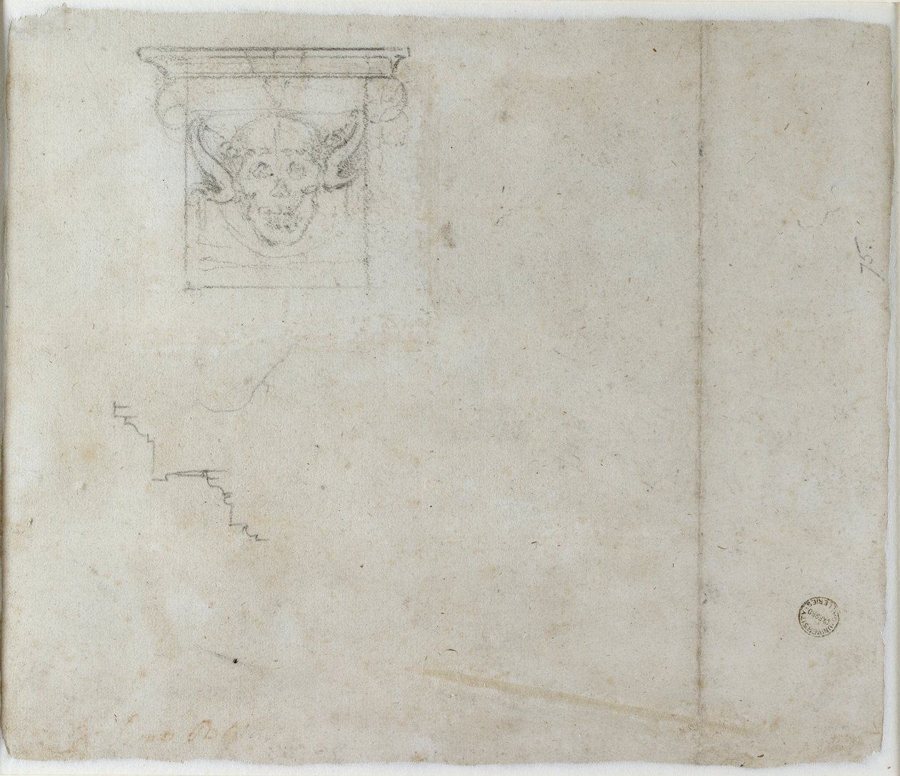 Mimari Detay Çalışmaları ve Grotesk Bir Maske, c1490-1560 by Michelangelo Buonarroti