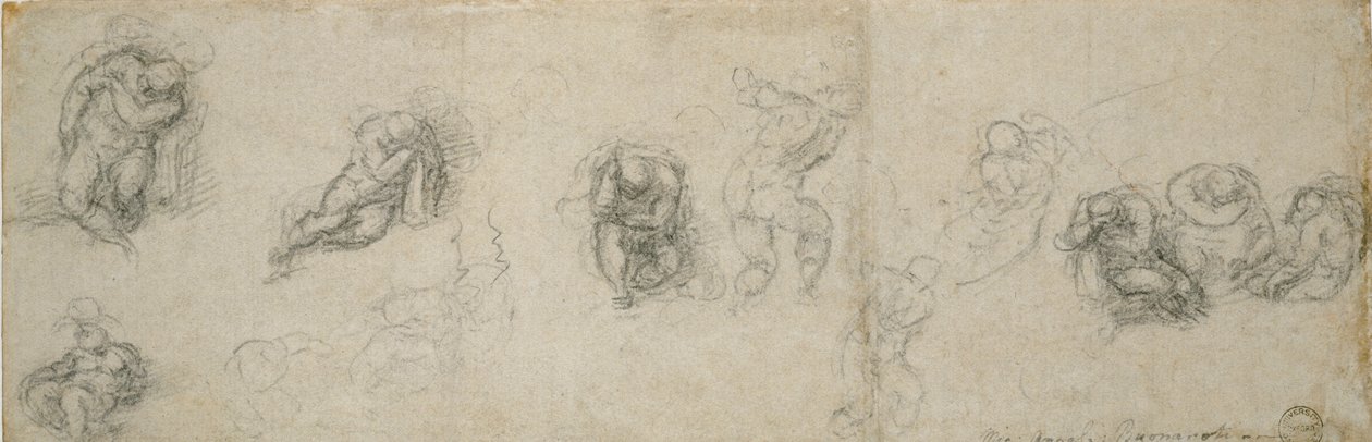 Uyuyan Havari ve Diğer Figürlerin Çalışmaları, 16. yüzyıl by Michelangelo Buonarroti