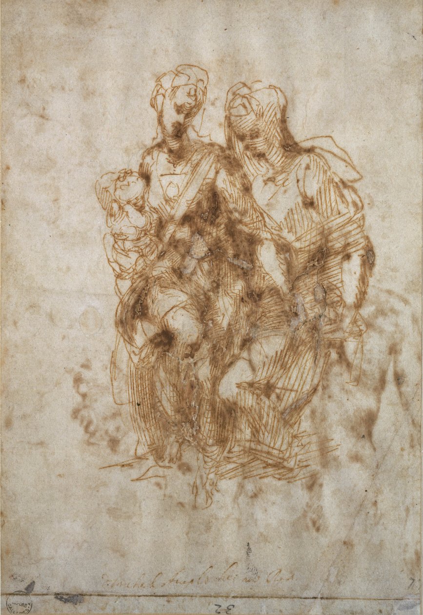 St. Anne çalışması, Leonardo Da Vinci'nin 'Anne'sinden sonra, 1502 dolayları by Michelangelo Buonarroti
