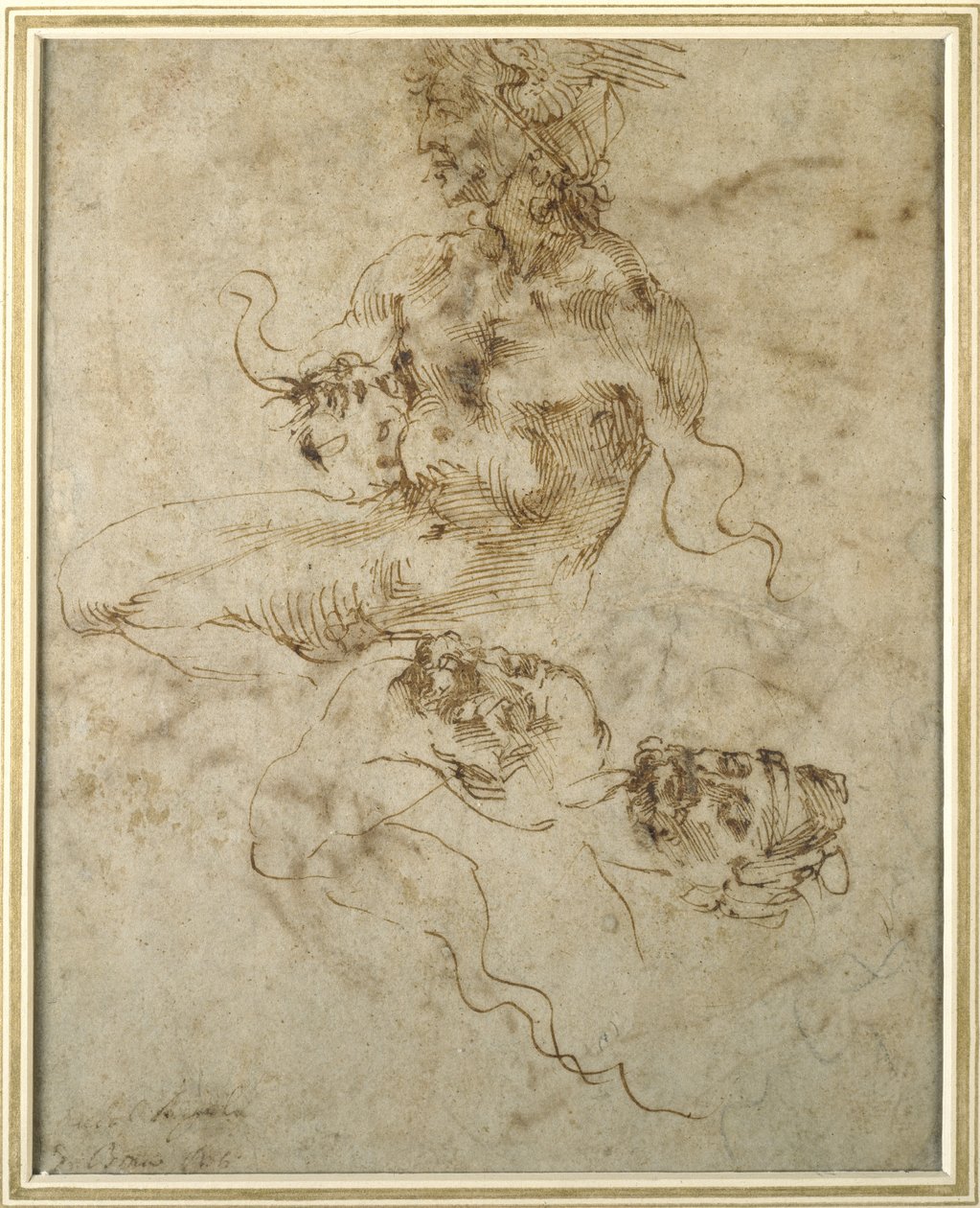 15012'den Sonra Oturan Genç Bir Adamın İncelenmesi by Michelangelo Buonarroti