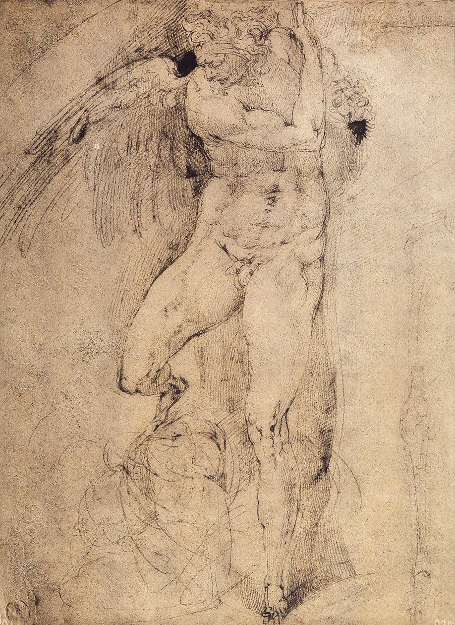 Son Yargı için bir meleğin çalışması: Michelangelo