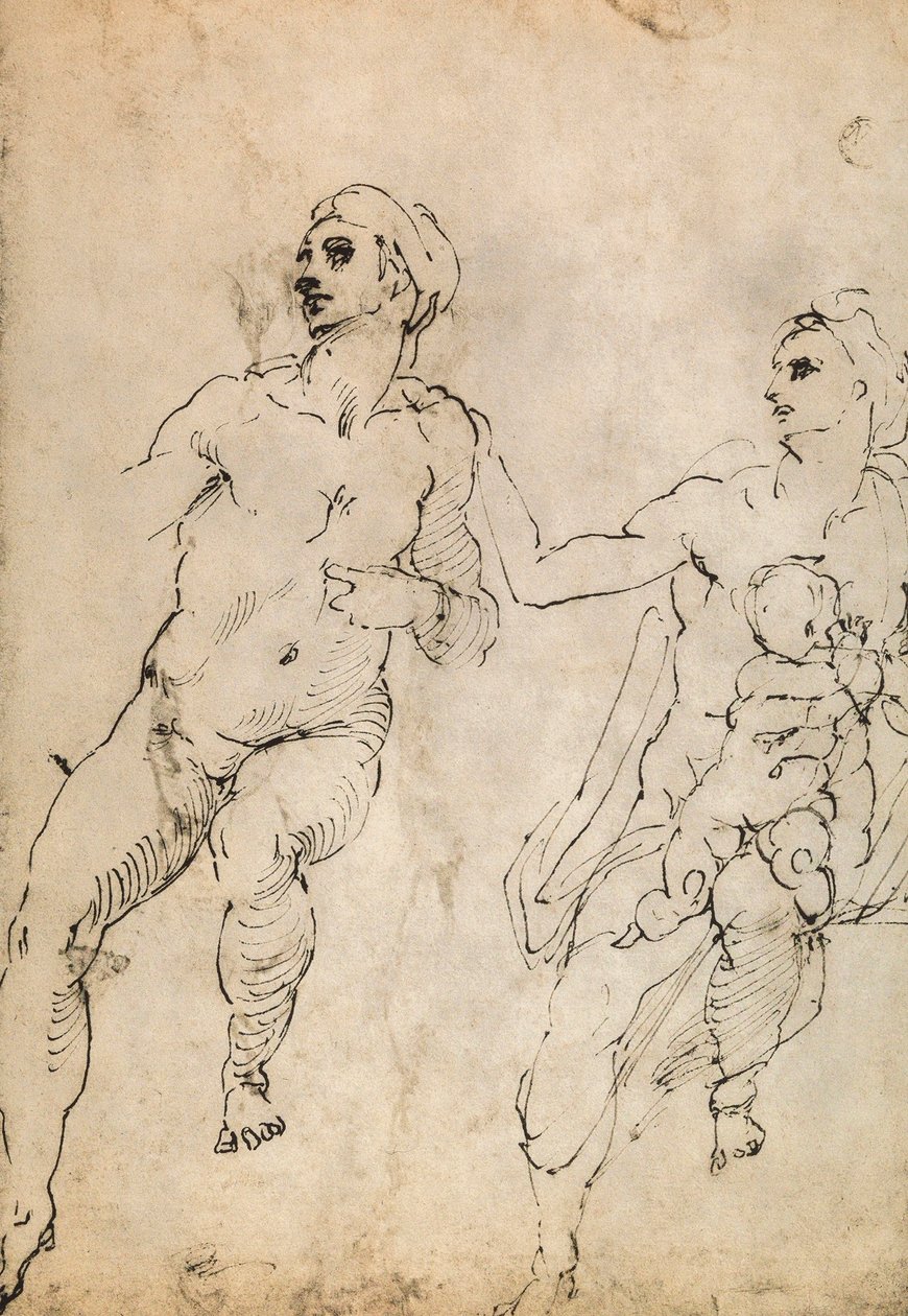 Bazı çıplak figürlerin incelenmesi; Michelangelo