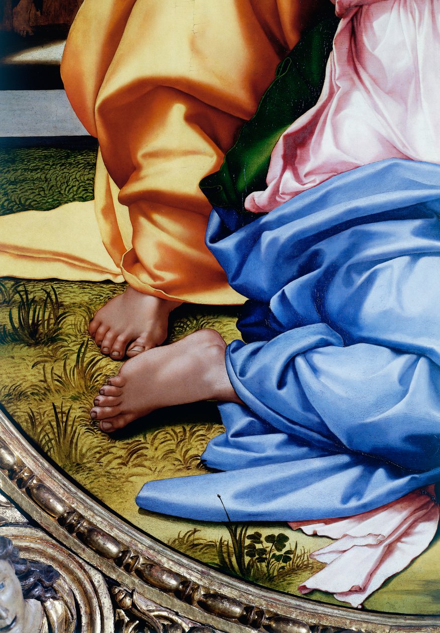 Kutsal Aile veya Tondo Doni, ayakların detayı by Michelangelo Buonarroti