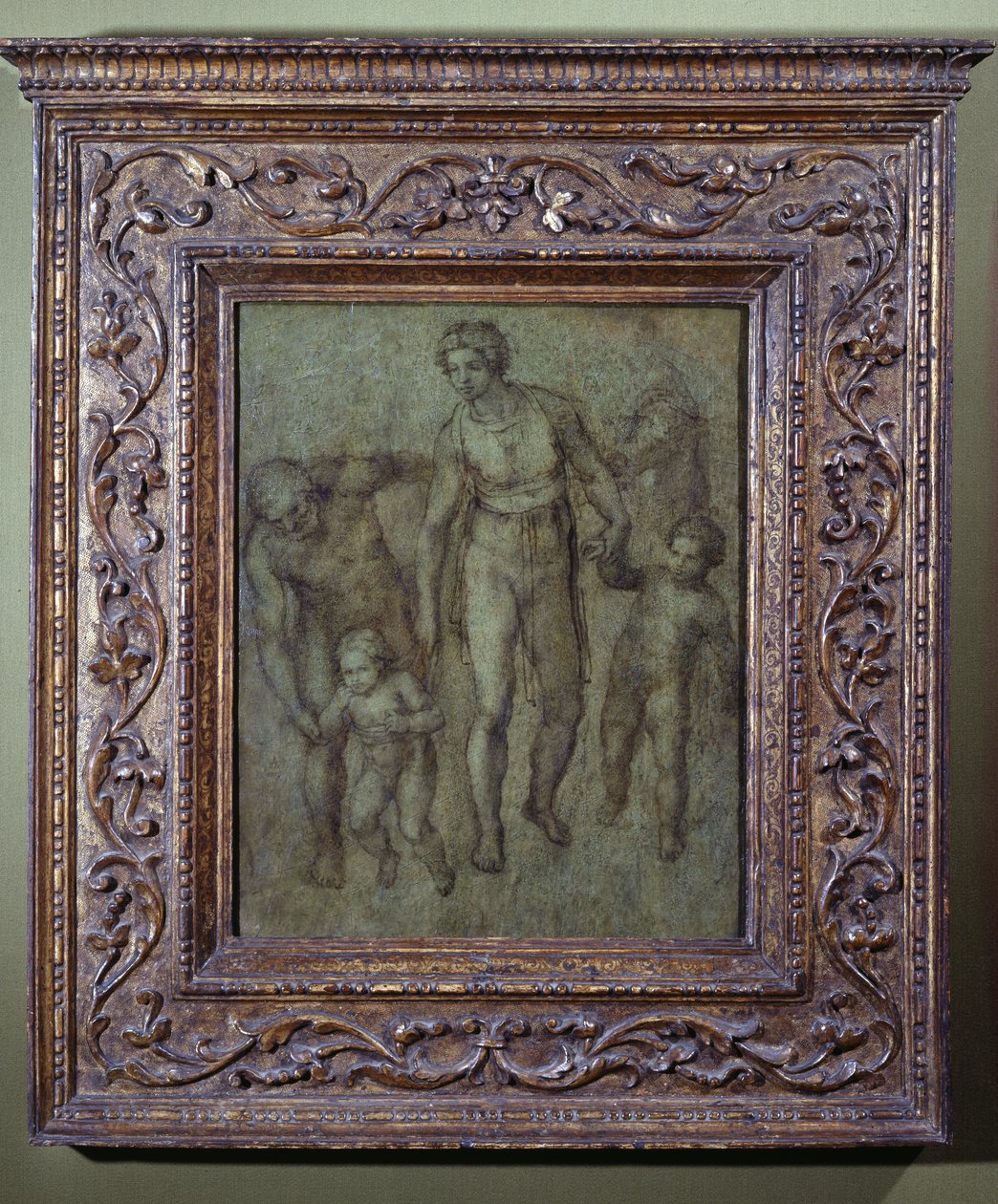 Vaftizci Yahya ile Kutsal Aile, c.1540 (panelde fırça ve kahverengi yıkama) by Michelangelo Buonarroti