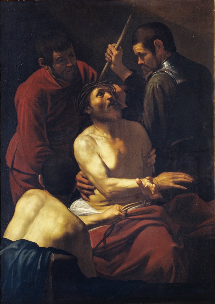 Dikenlerle Taçlandırılan İsa, c. 1605. by Michelangelo Caravaggio