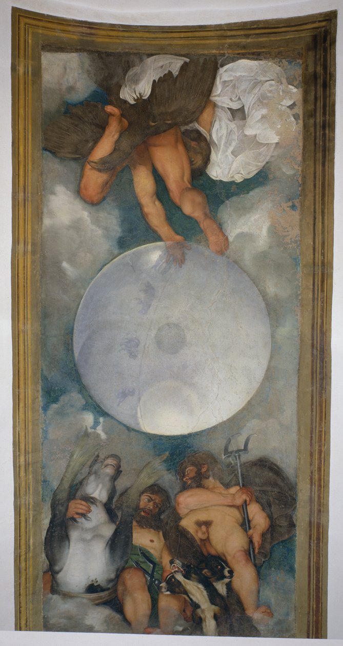 Elementlerin Alegori, Evren ve Zodyak İşaretleri, 1597 (alçı üzerine yağlı boya) (detay için bkz. 107110) by Michelangelo Merisi Caravaggio