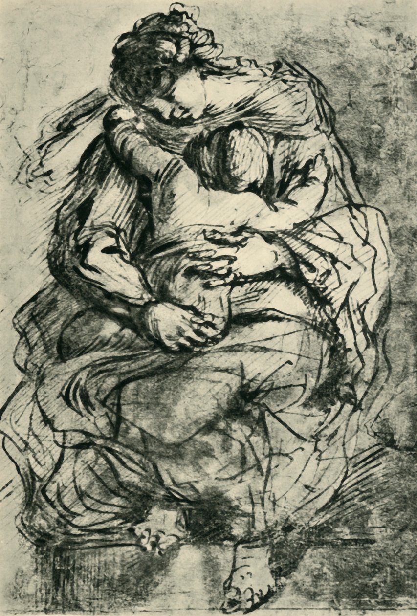 Madonna ve çocuk, 16. yüzyılın sonu ile 17. yüzyılın başları, 1943. by Michelangelo Merisi Caravaggio