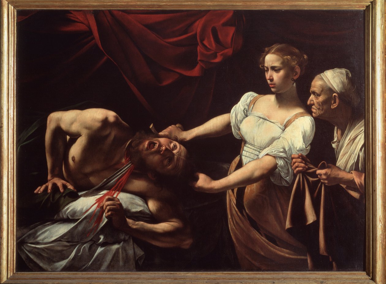 Judith Heading Holofernes (tuval üzerine yağlı boya by Michelangelo Merisi da Caravaggio