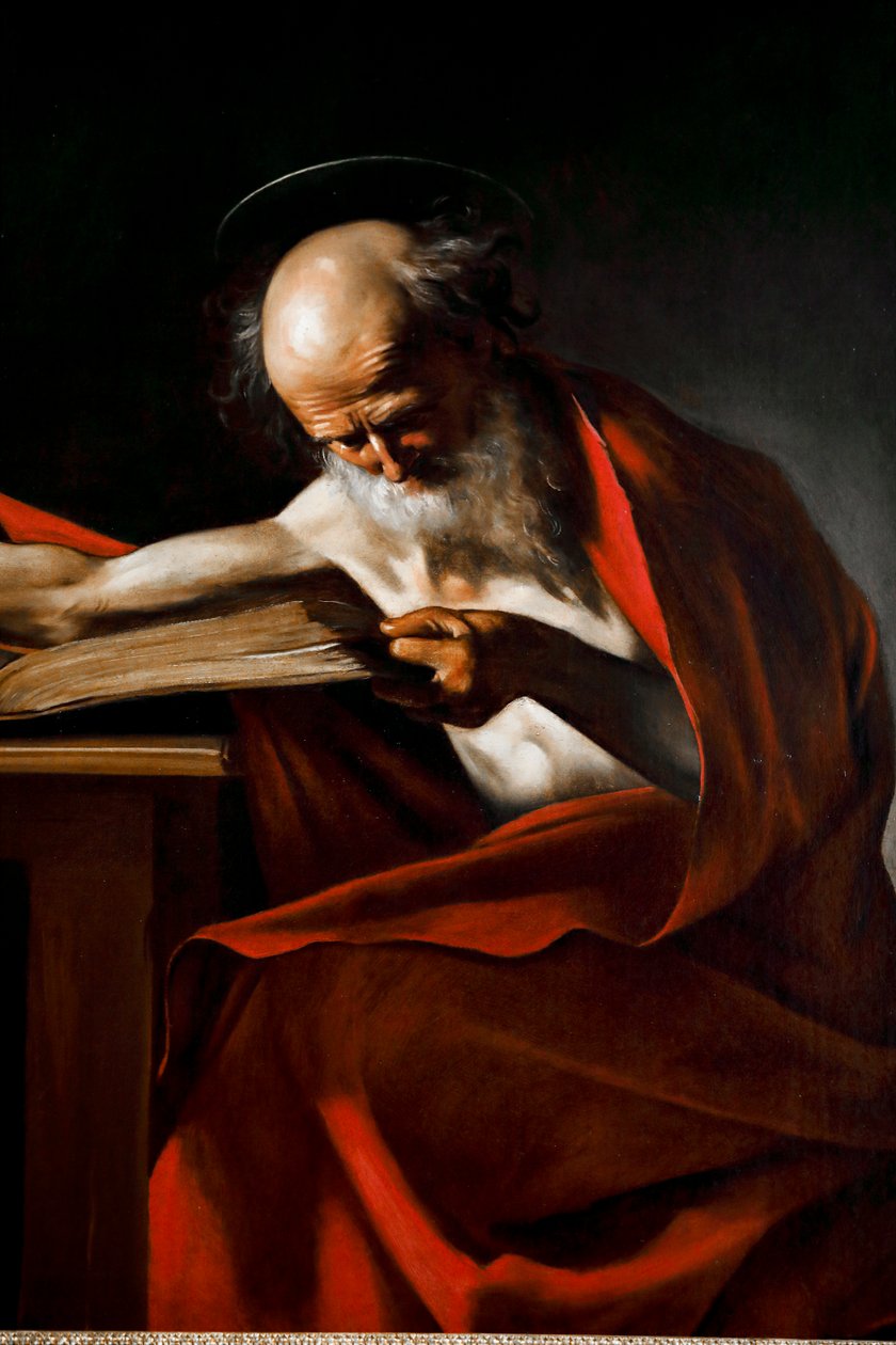 Saint Girolamo 1605 - 1606, Tuval üzerine yağlı boya. by Michelangelo Merisi da Caravaggio