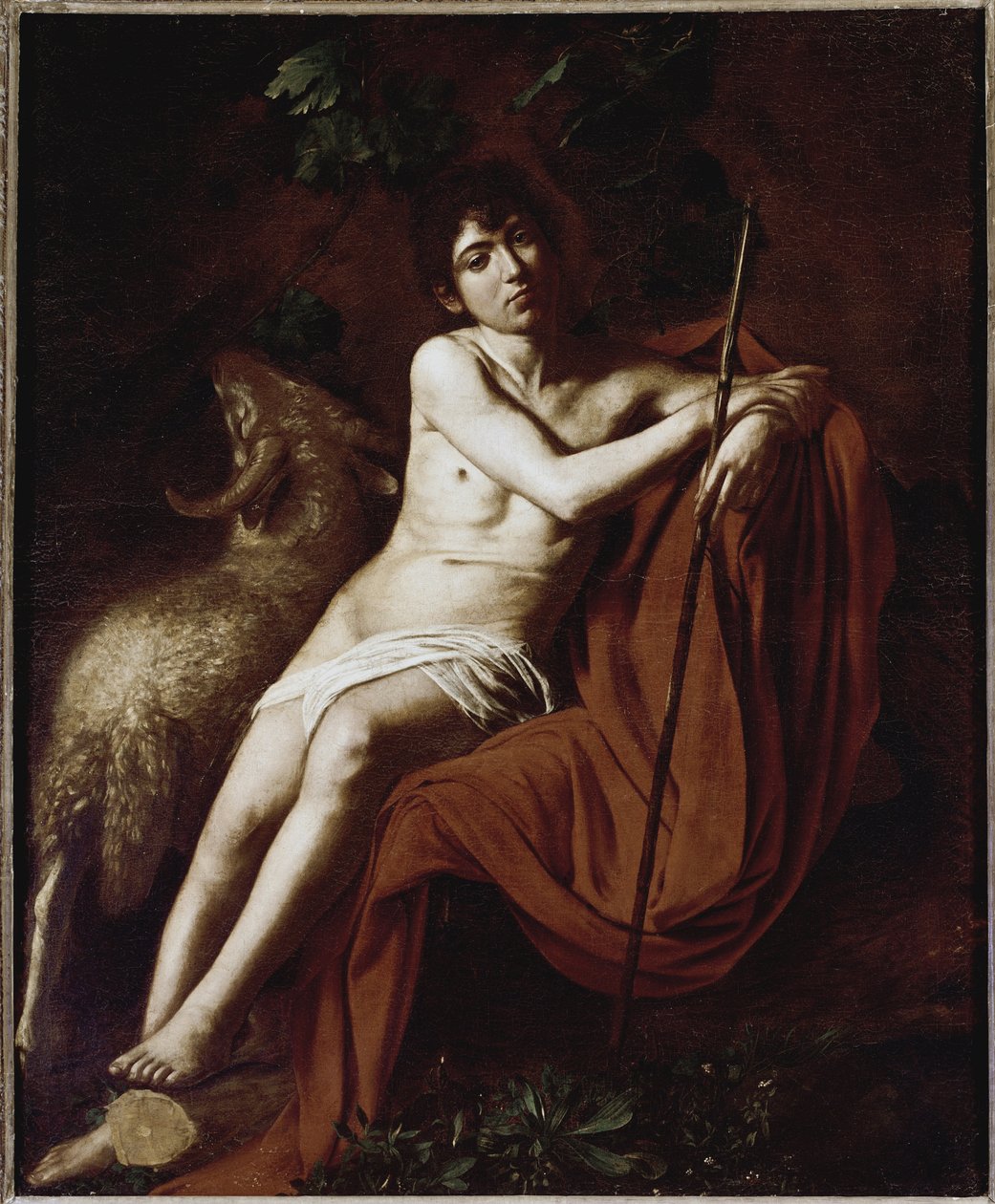 Saint John the Baptist (St John Baptist) Boyama Michelangelo Merisi dit Caravaggio ou il Caravaggio (1571-1610) 1609-1610 Soluk 1,59x1,24 m Roma Galleria Borghese by Michelangelo Merisi da Caravaggio
