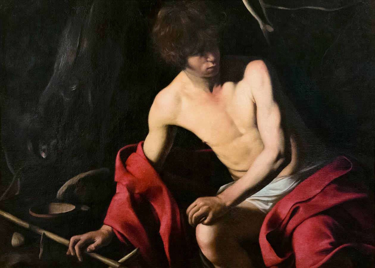Vaftizci Aziz John, 1605 dolayları (tuval üzerine yağlıboya) by Michelangelo Merisi da Caravaggio