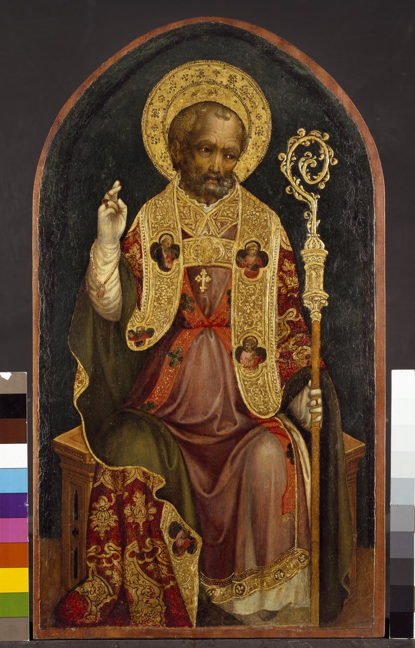 Bir Piskopos Aziz, 15. yüzyıl (panelde mizaç) by Michele Giambono