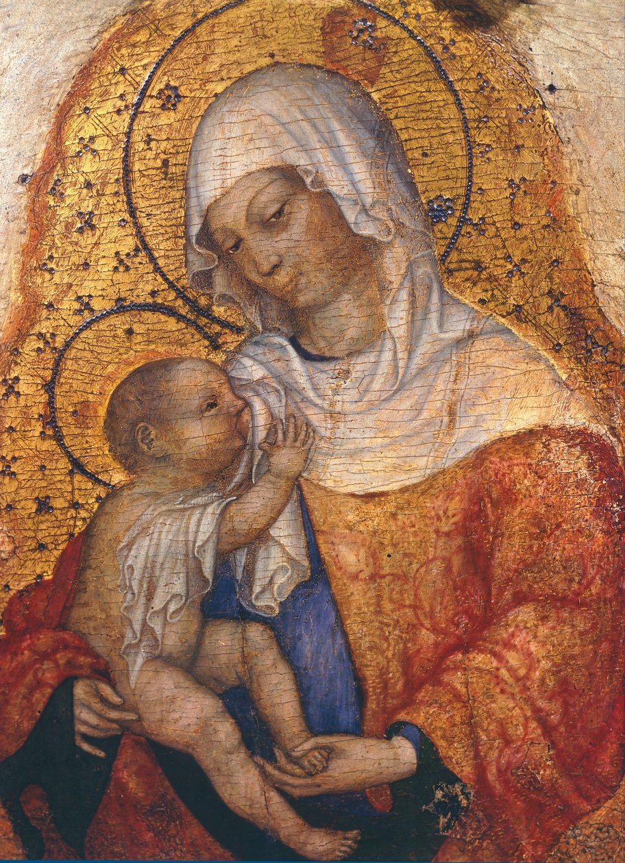 Çocuklu Madonna, Michele Giambono (aktif 1420-1462), 43x29 cm by Michele Giambono