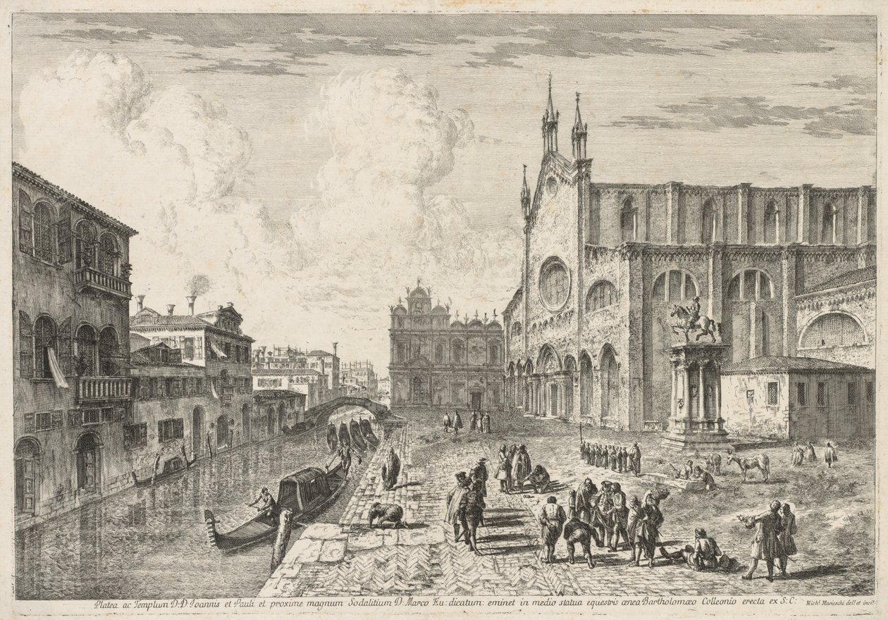 Venedik Manzaraları: Campo S. S. Giovanni e Paolo, 1741. by Michele Marieschi