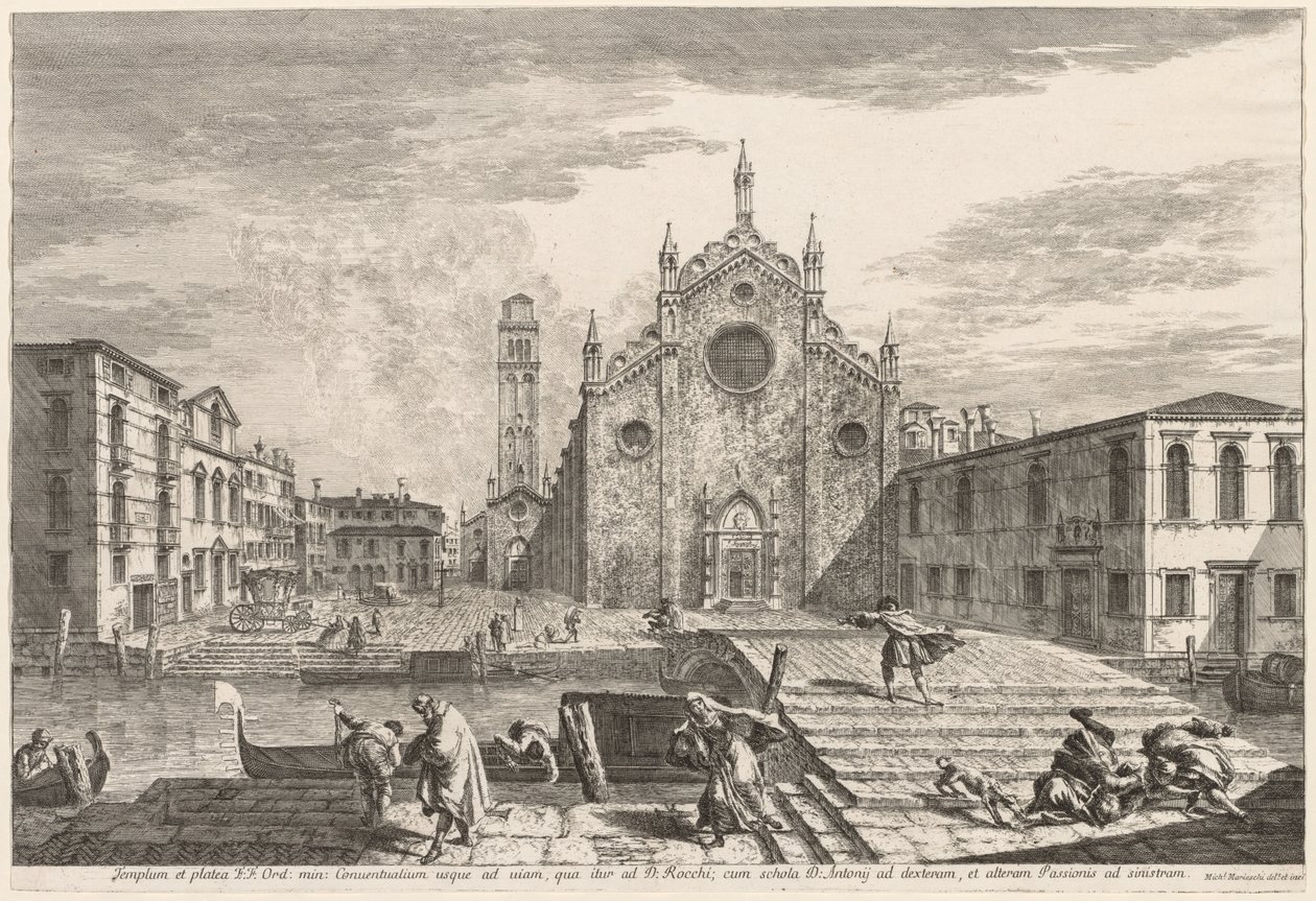 Venedik Manzaraları: Campo dei Frari by Michele Marieschi