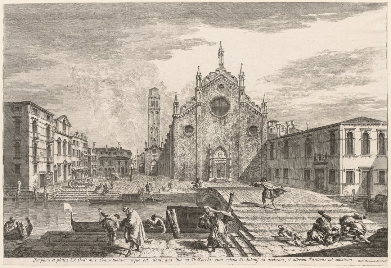 Venedik Manzaraları: Campo dei Frari, 1741. by Michele Marieschi