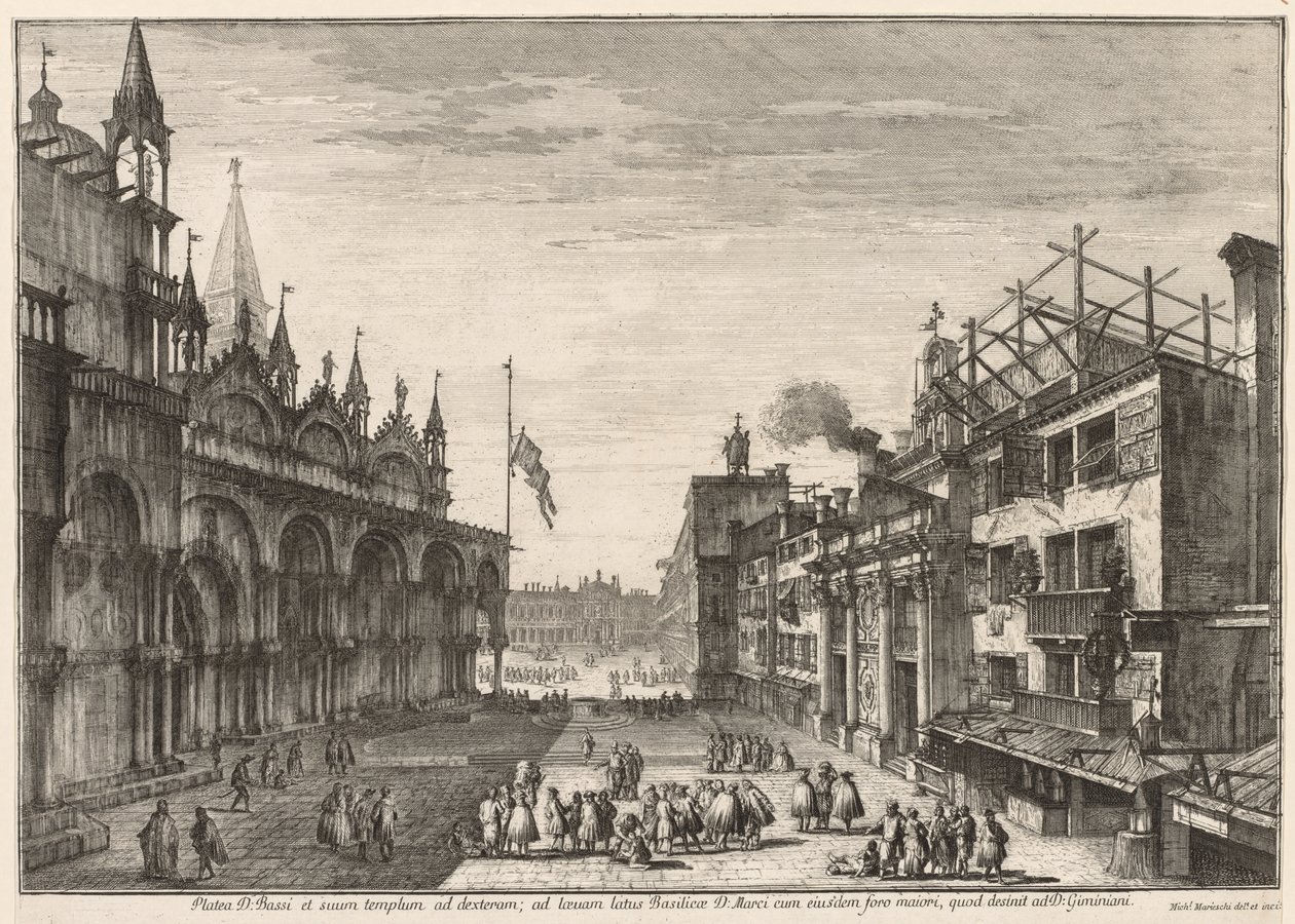 Venedik Manzarası: Piazzetta S. Basso by Michele Marieschi
