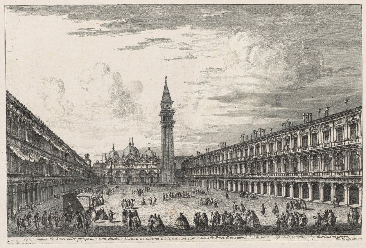 Venedik Manzaraları: Piazzo S. Marco by Michele Marieschi