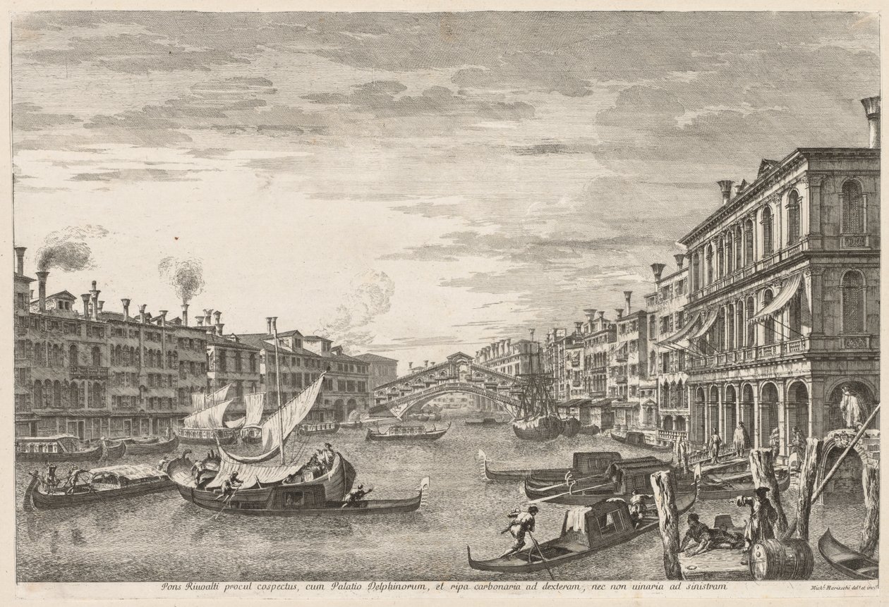 Venedik Manzaraları: Rialto by Michele Marieschi