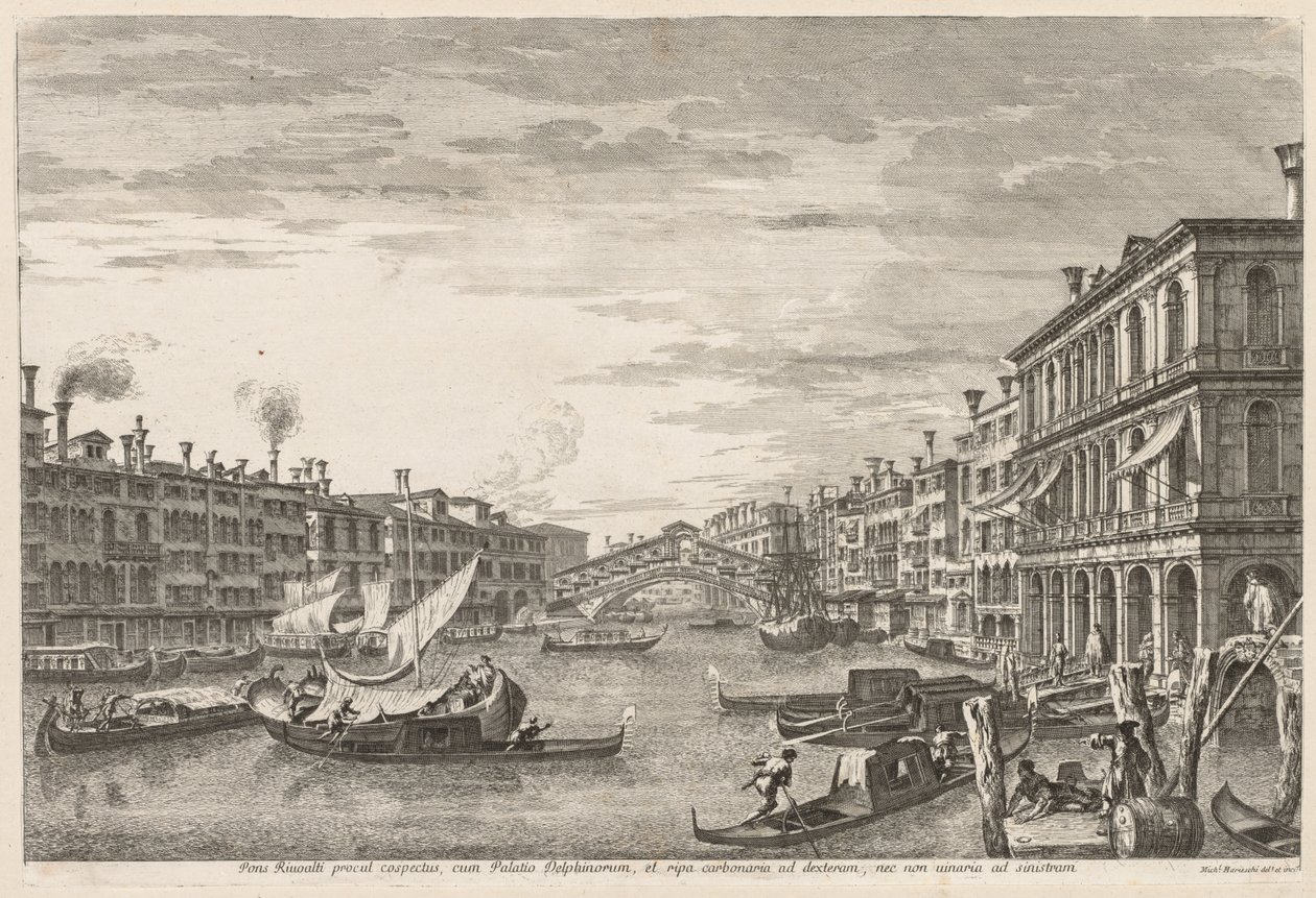 Venedik Manzaraları: Rialto, 1741. by Michele Marieschi